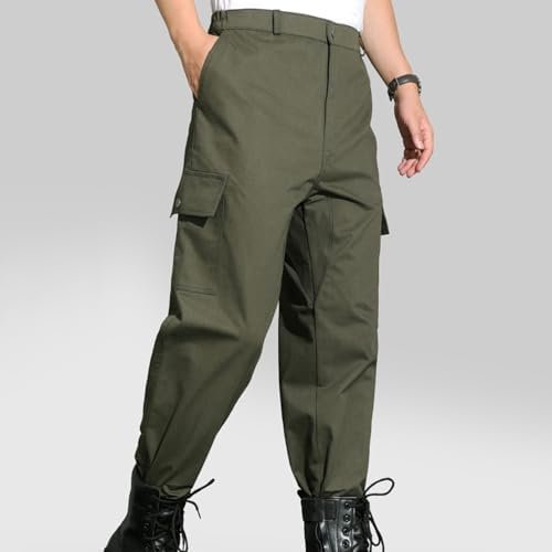 ZEFOTIM Casual Pants for Men Solid Color Wide Leg Casual Pan...