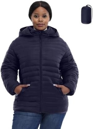 Plus Size Women's Packable Puffer Jacket 1X-6X Water-Resista... Plus Size Women's Packable Puffer Jacket 1X-6X Water-Resista...