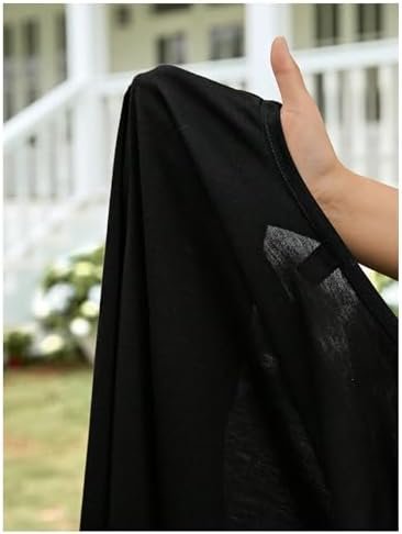 WDIRARA Women's Asymmetrical Hem Open Front Thin Jackets 3/4...