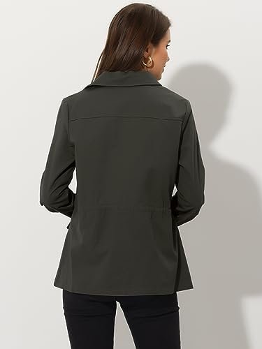Allegra K Women's Utility Jackets Drawstring Waist 2025 Spri...