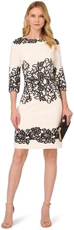 Adrianna Papell Women's Scroll Lace Short Dress