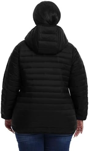 Plus Size Women's Packable Puffer Jacket 1X-6X Water-Resista...