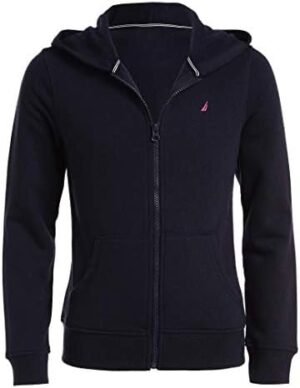 Nautica Girls' Fleece Full-Zip Hoodie Sweatshirt Nautica Girls' Fleece Full-Zip Hoodie Sweatshirt