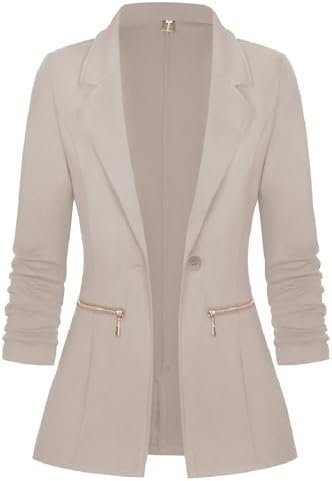 Genhoo Women's Long Sleeve Blazer Open Front Cardigan Jacket...