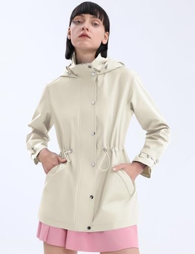 Avoogue Rain Jacket for Women Waterproof Lightweight Hooded ...