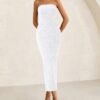 BTFBM Women Strapless Lace Formal Maxi Dress Summer Bodycon ...
