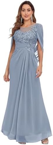 TORYEMY Cape Sleeve Mother of The Bride Dresses Mermaid Long... TORYEMY Cape Sleeve Mother of The Bride Dresses Mermaid Long...