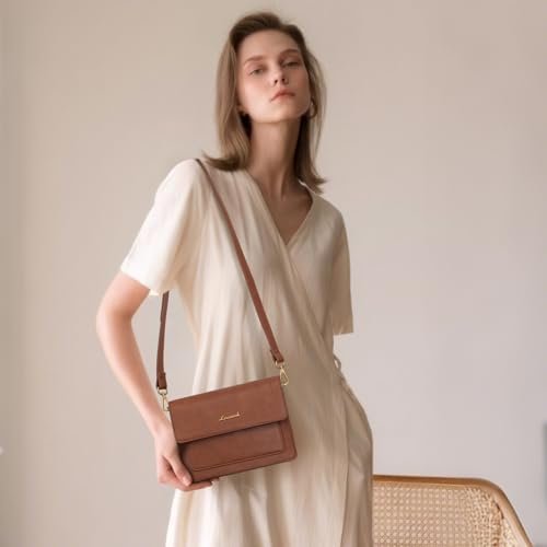 LOVEVOOK Crossbody Bags for Women,Vintage Leather Cross Body...