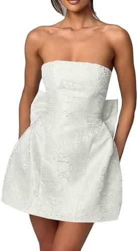 Fivsole Strapless Satin Mini Homecoming Dress for Teens 2024... Fivsole Strapless Satin Mini Homecoming Dress for Teens 2024...
