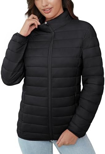 MAGCOMSEN Women's Puffer Jacket Lightweight Quilted Padded 4...