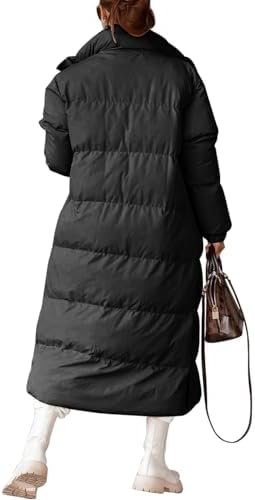 Zwurew Women's Quilted Lightweight Long Puffer Coat Jacket T...