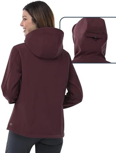 Outdoor Ventures Women's Softshell Jacket with Hood Fleece L...