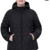 Plus Size Women's Packable Puffer Jacket 1X-5X Water-Resista...