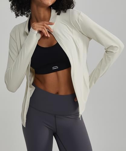 ALONG FIT Full Zip Workout Jacket for Women with Pockets - Y...