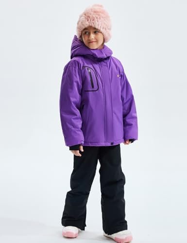 GEMYSE Girl's Waterproof Ski Snow Jacket Fleece Windproof Wi...