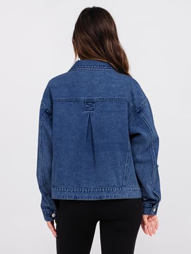 Glamaker Womens Oversized Jean Jacket Casual Long Sleeve But...