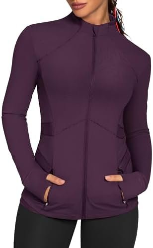 QUEENIEKE Women's Slim Fit Workout Jackets - Zip Up Athletic...