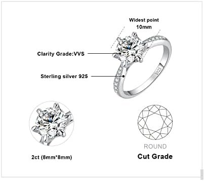 JewelryPalace Classic 1ct 2ct 3ct Cubic Zirconia Solitaire E...
