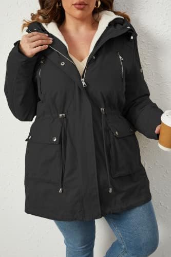 Geschallino Women's Parka Coat 3 in 1 Plus Size Winter Warm ...