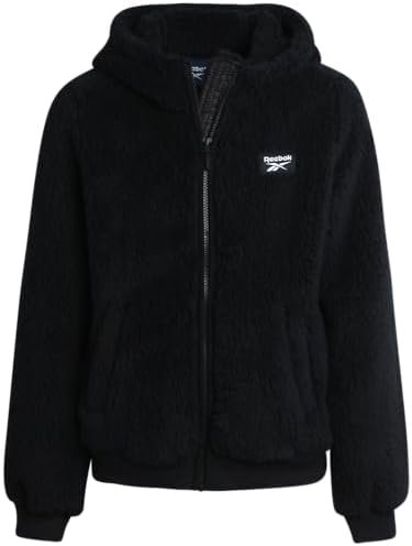 Reebok Girls’ Fleece Jacket – Full Zip Faux Fur Teddy Coat –...