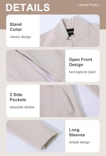 chouyatou Women's Casual Business Open Front Long Sleeve Not...