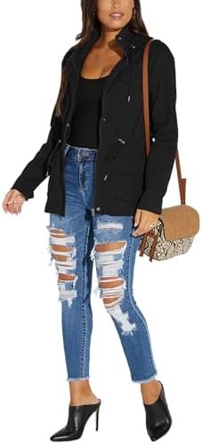 JTNFairy Casual Jackets for Women Long Sleeve Zipper Classic...