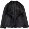 Gnveub Women's Faux Fur Jacket Oversized Lapel Fur Coat Wint...