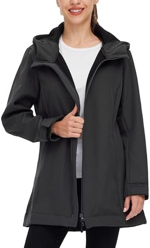 wantdo Women Softshell Jacket Fleece Lined Hooded Rain Coat ...