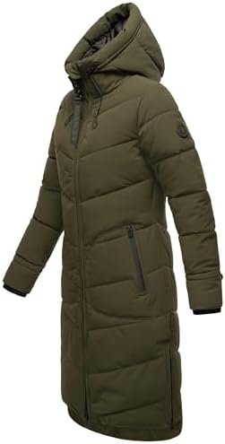 Women's Long Quilted Jacket for Winter | Puffy Winter Coat i...