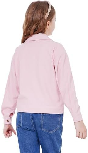 WULFUL Girl's Fashion Button Down Corduroy Jackets Casual Fa...