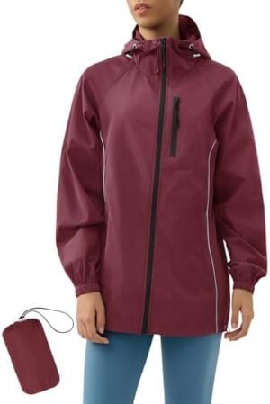 LOMON Lightweight Active Rain Jacket Hooded Water Resistant ...