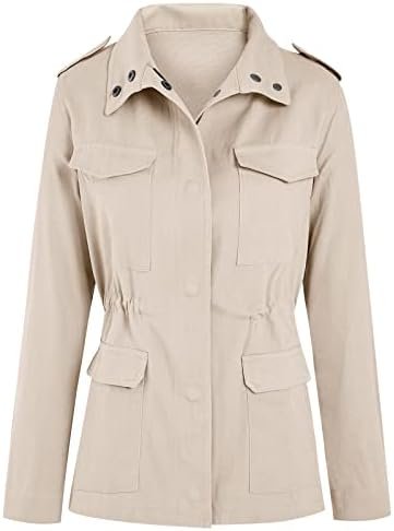 Soulomelody Women Military Anorak Jackets Zip Up Snap Button...