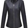Bellivera Faux Leather Jacket Women Motorcycle Zipper Bomber...