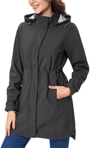 MAGCOMSEN Women's Long Fleece Lined Jackets Warm Winter Wind...