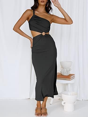 ANRABESS Women Summer One Shoulder Sleeveless Maxi Dress Cut...