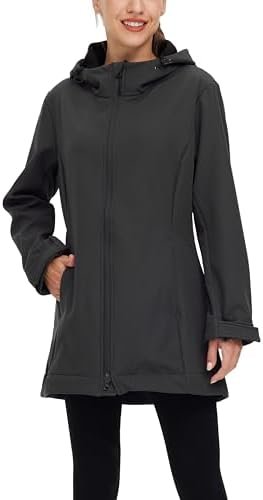 wantdo Women Softshell Jacket Fleece Lined Hooded Rain Coat ...