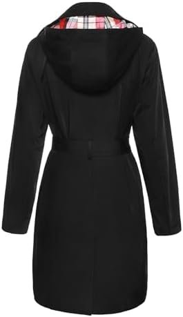 SaphiRose Women's Water-Resistant Trench Coat Double-Breaste...