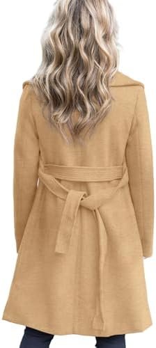 Fazortev Women's Winter Pea Coat Big Lapel Open Front Long J...