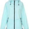 Rain Jacket Women Waterproof Packable Raincoat With Pocket L...