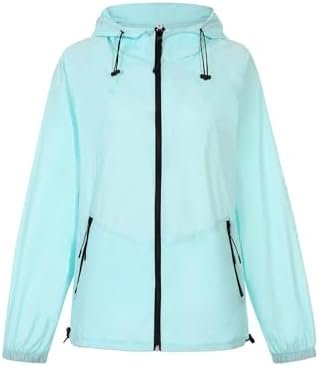 Rain Jacket Women Waterproof Packable Raincoat With Pocket L...