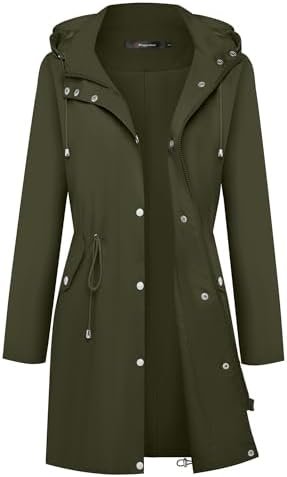 Bloggerlove Rain Jacket for Women Waterproof with Hood Trech... Bloggerlove Rain Jacket for Women Waterproof with Hood Trech...