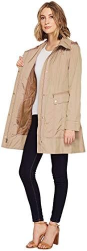 Cole Haan Women's Packable Hooded Rain Jacket with Bow