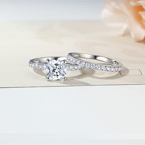 2CT Cushion Cut Engagement Rings for Women Fake Wedding Ring...