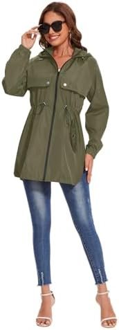 Avoogue Women Waterproof Hiking Raincoat Outdoor Lined Rain ...