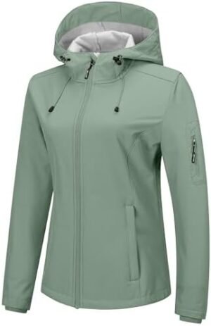Outdoor Ventures Women's Softshell Jacket with Hood Fleece L...
