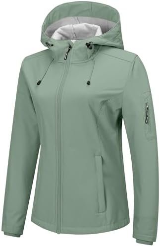 Outdoor Ventures Women's Softshell Jacket with Hood Fleece L...