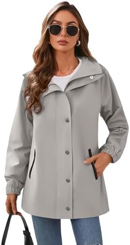 Zeagoo Women's Waterproof Rain Jacket With Hood - Lightweigh...