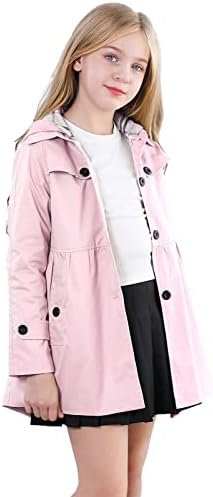 Betusline Girl's Single Breasted Trench Coat Dress Coat Oute...