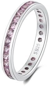 Muses Art Design Sterling Silver 925 CZ Birthstone Eternity ... Muses Art Design Sterling Silver 925 CZ Birthstone Eternity ...