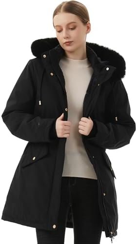 MOERDENG Women's Long Winter Down Coat Thicken Fleece Lined ...